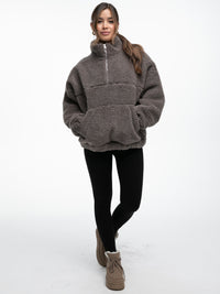 Teddypullover "Katty" in Grau