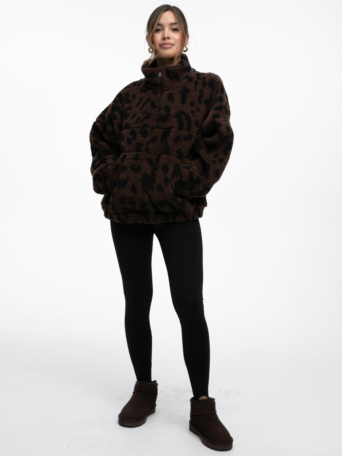 Teddypullover "Katty" in Leo Dunkel