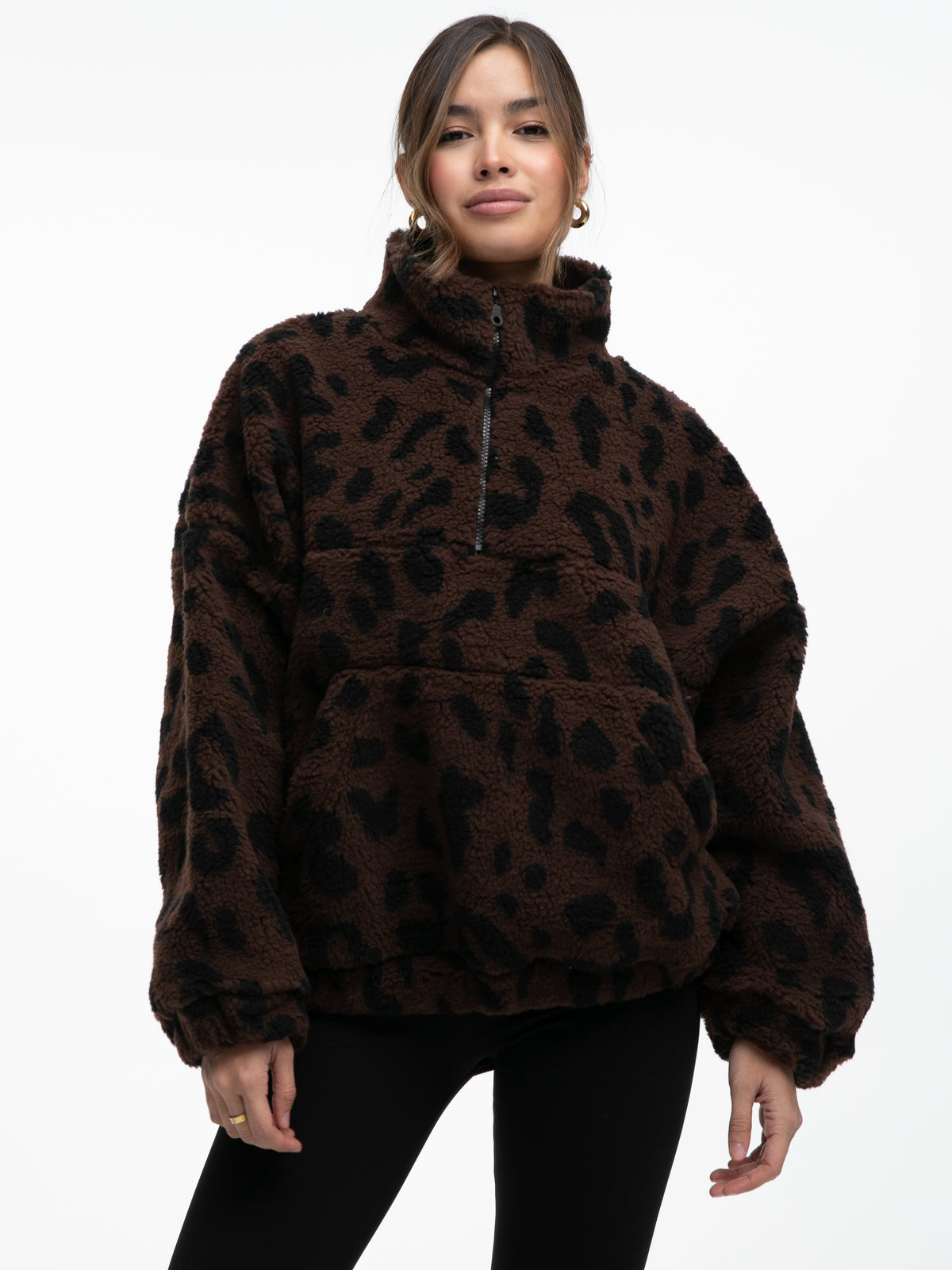 Teddypullover "Katty" in Leo Dunkel
