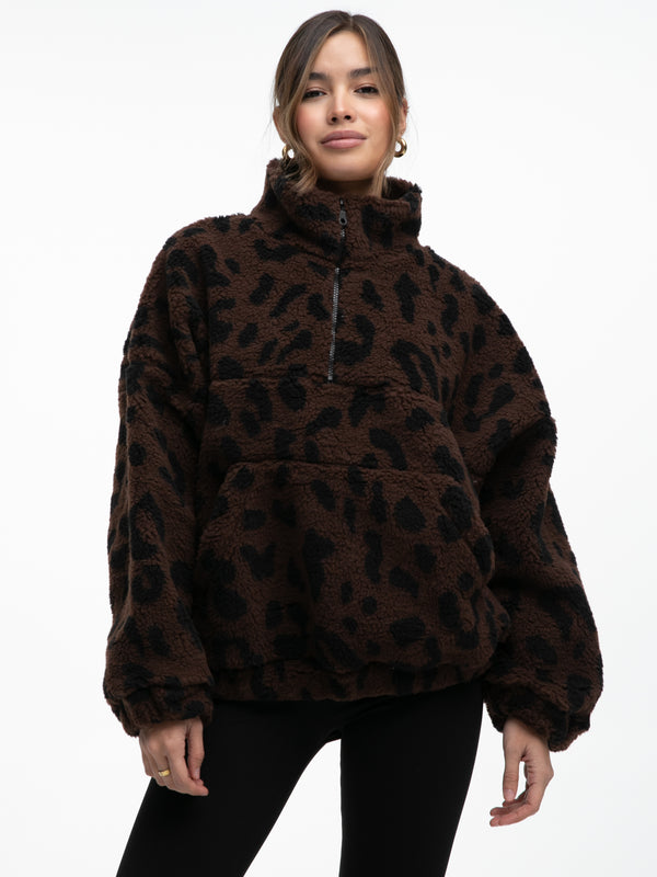 Teddypullover "Katty" in Leo Dunkel