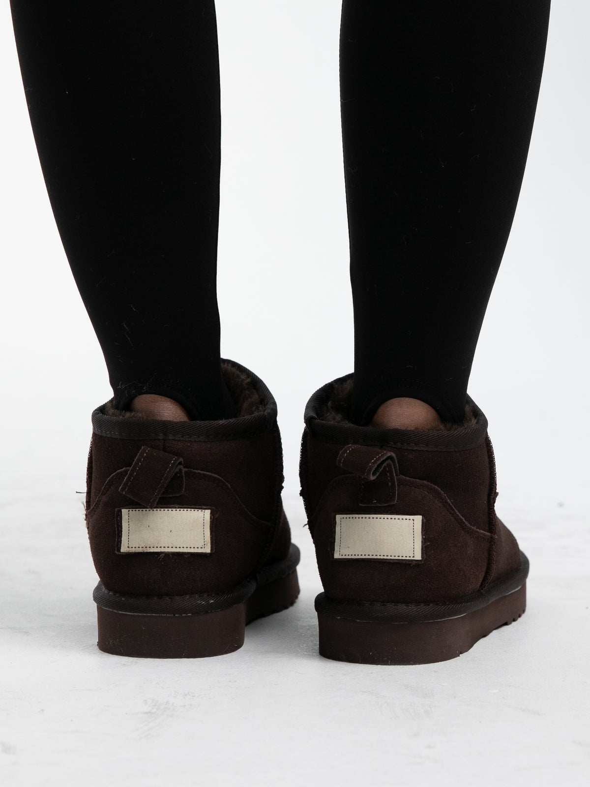 Echtleder Plateau Boots mit Fell "Valira" in Braun