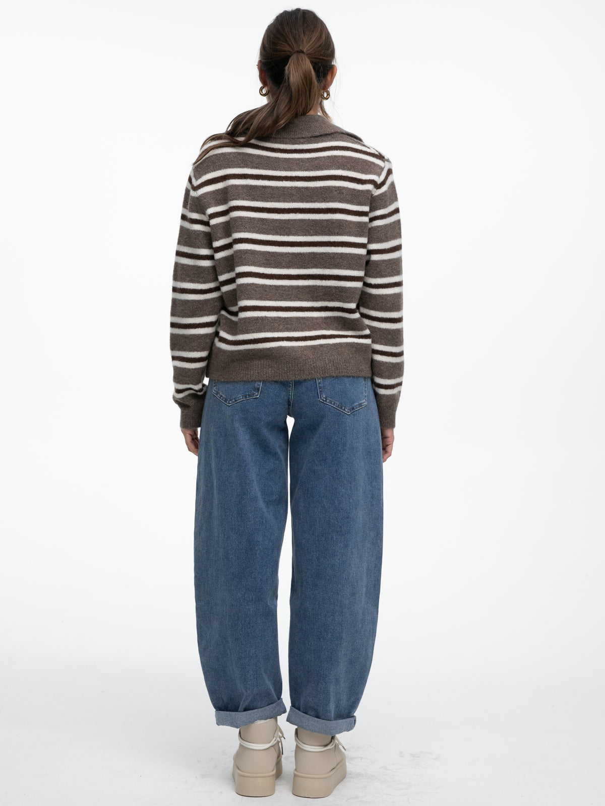 Polo-Strickpullover "Margot" in Braun