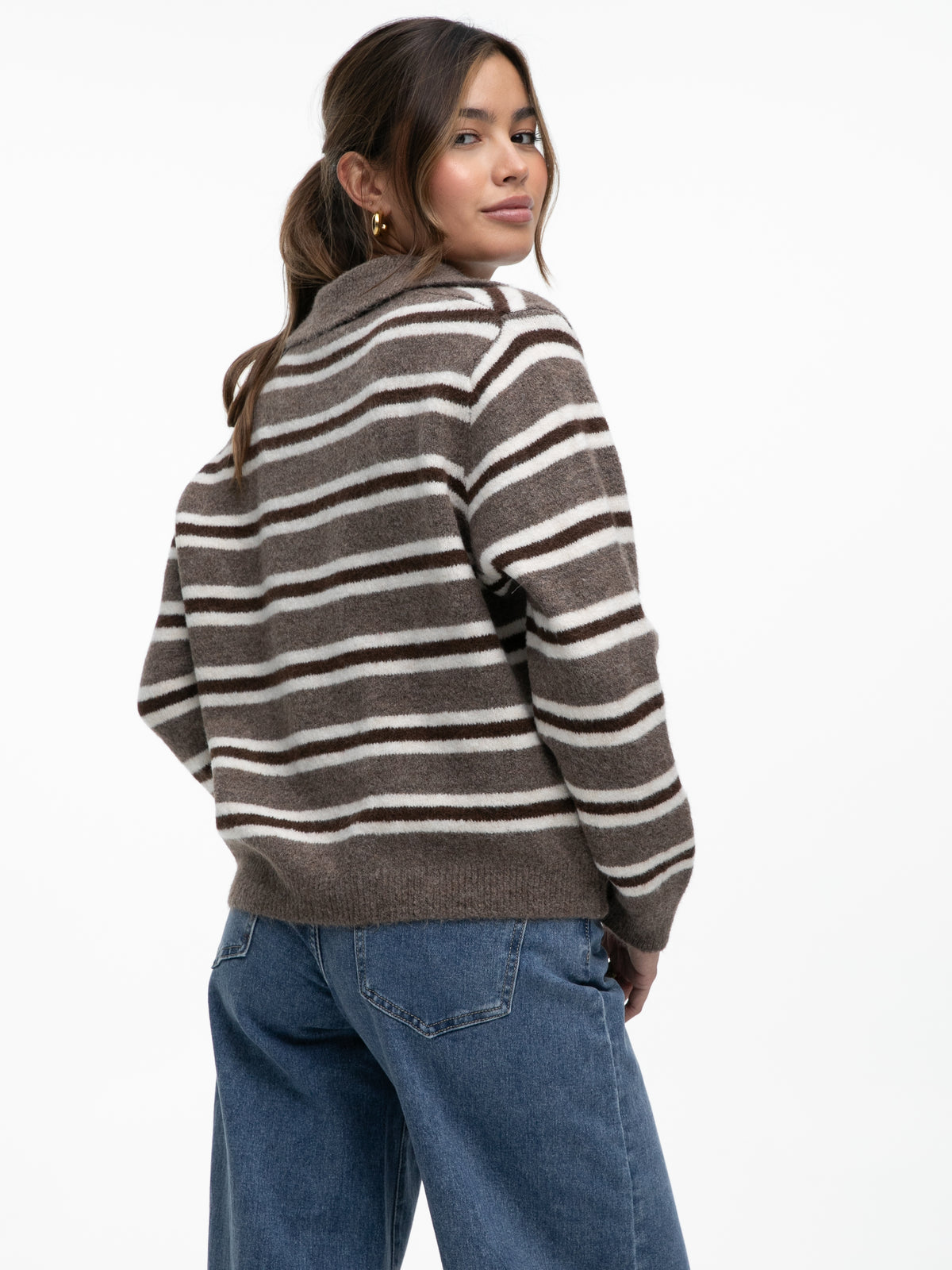 Polo-Strickpullover "Margot" in Braun