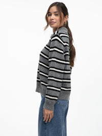 Polo-Strickpullover "Margot" in Grau