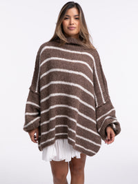 Pullover "Elli Stripes" in Hazelnut