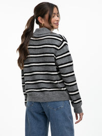 Polo-Strickpullover "Margot" in Grau