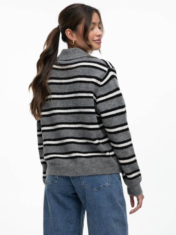 Polo-Strickpullover "Margot" in Grau