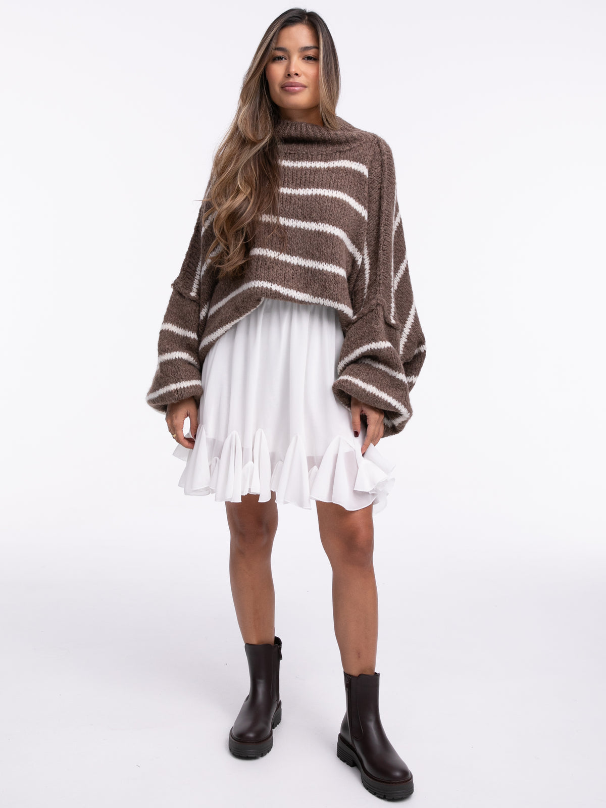 Pullover "Elli Stripes" in Hazelnut
