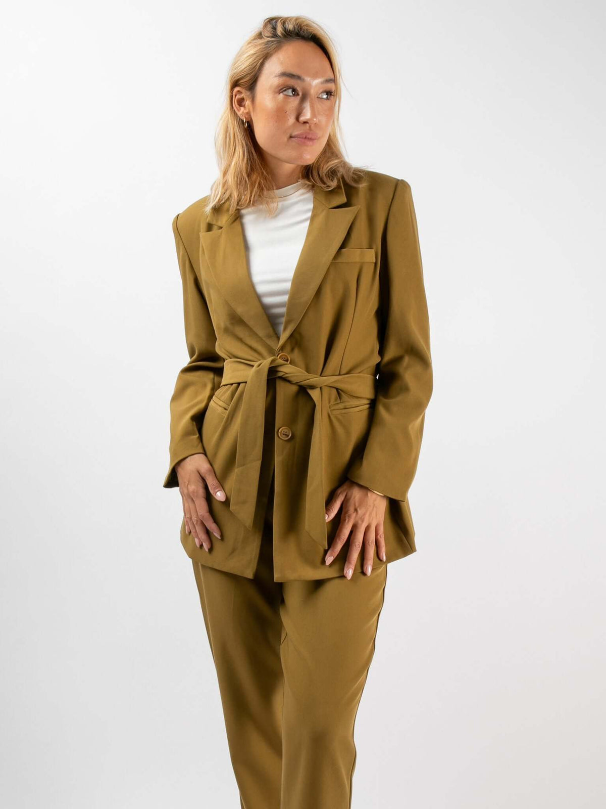 Blazer zum Binden "Belle" in Khaki