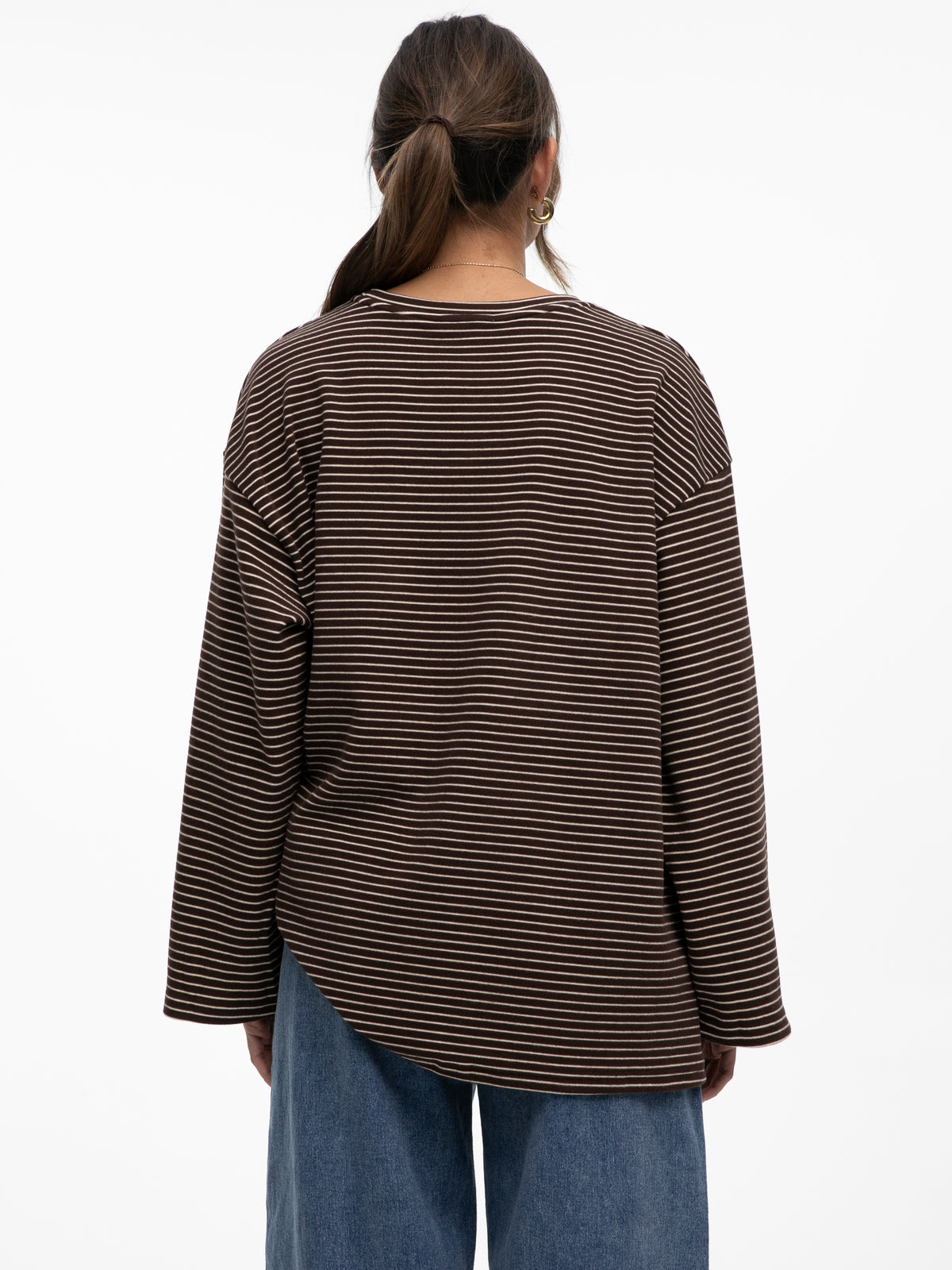 Samt Langarm-Shirt "Mara" in Braun