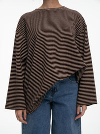 Samt Langarm-Shirt "Mara" in Braun