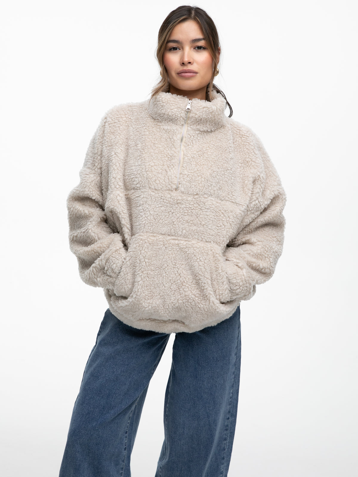 Teddypullover "Katty" in Beige