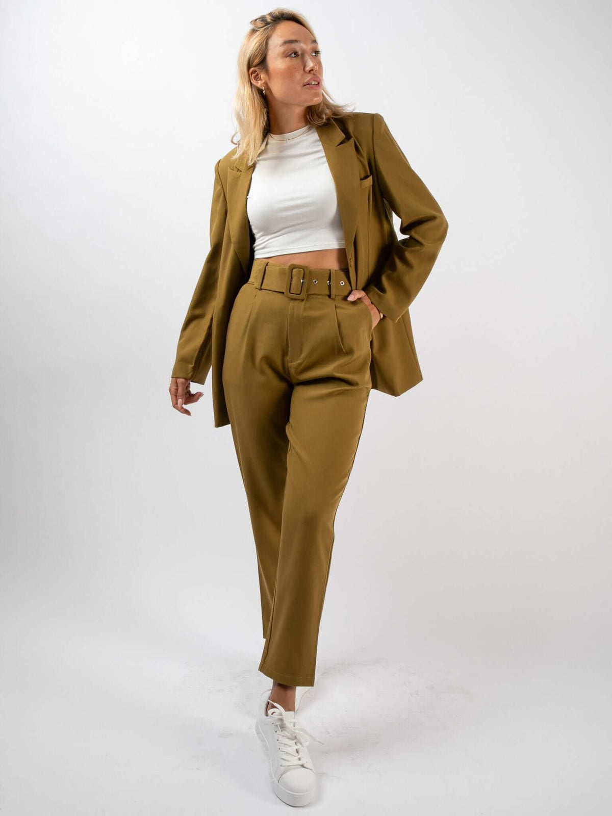 Blazer zum Binden "Belle" in Khaki