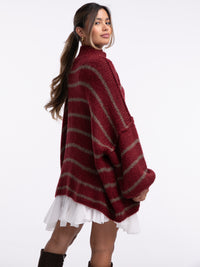 Pullover "Elli Stripes" in Burgundy