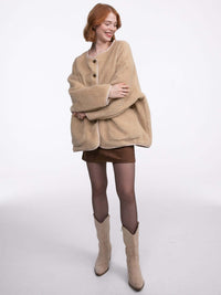 Leichte Teddyjacke "Alice" in Beige