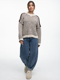 Cardigan "Elenor" in Hazelnut/Creme