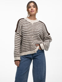 Cardigan "Elenor" in Hazelnut/Creme