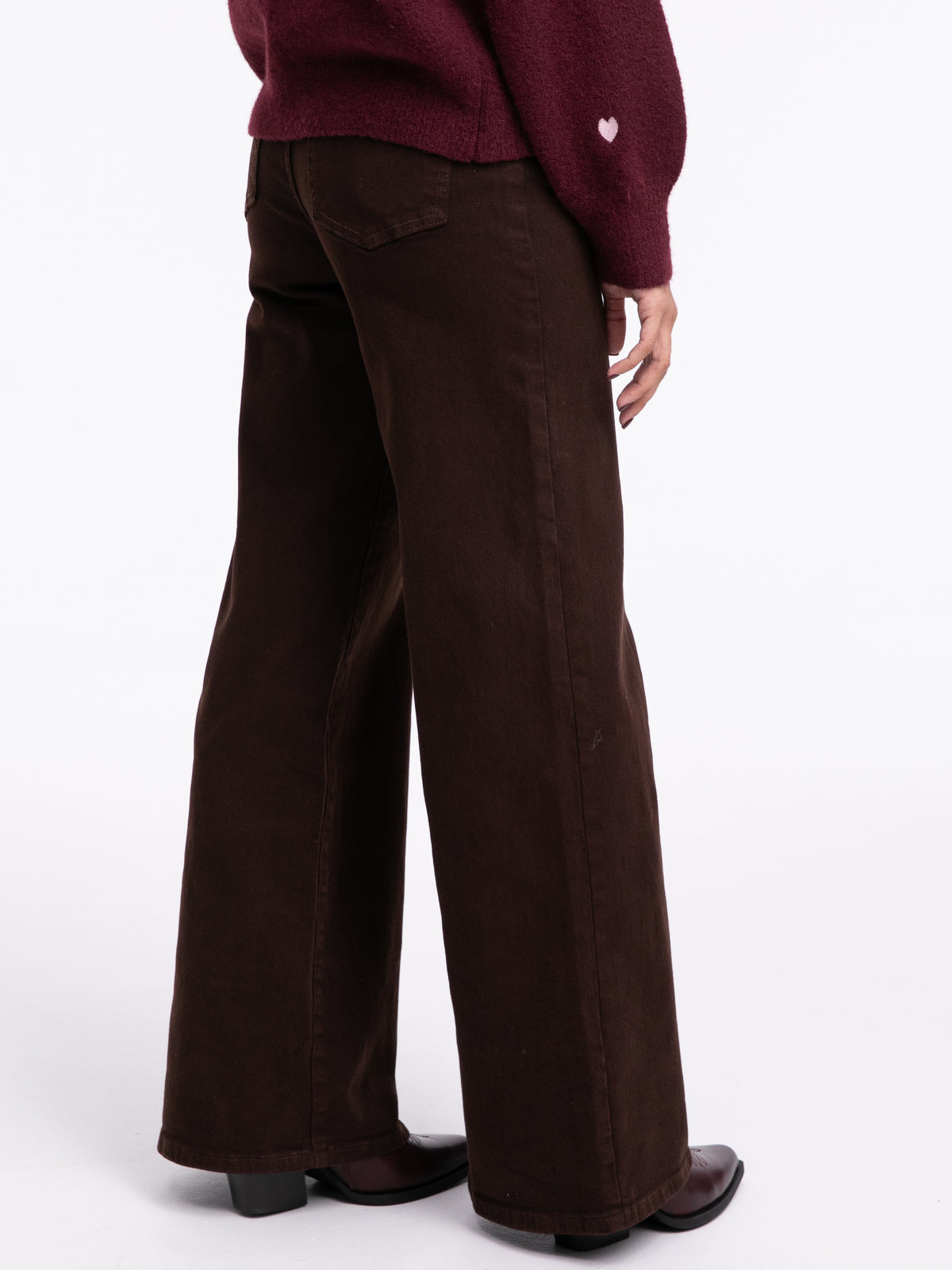 Wide Leg Jeans in Braun
