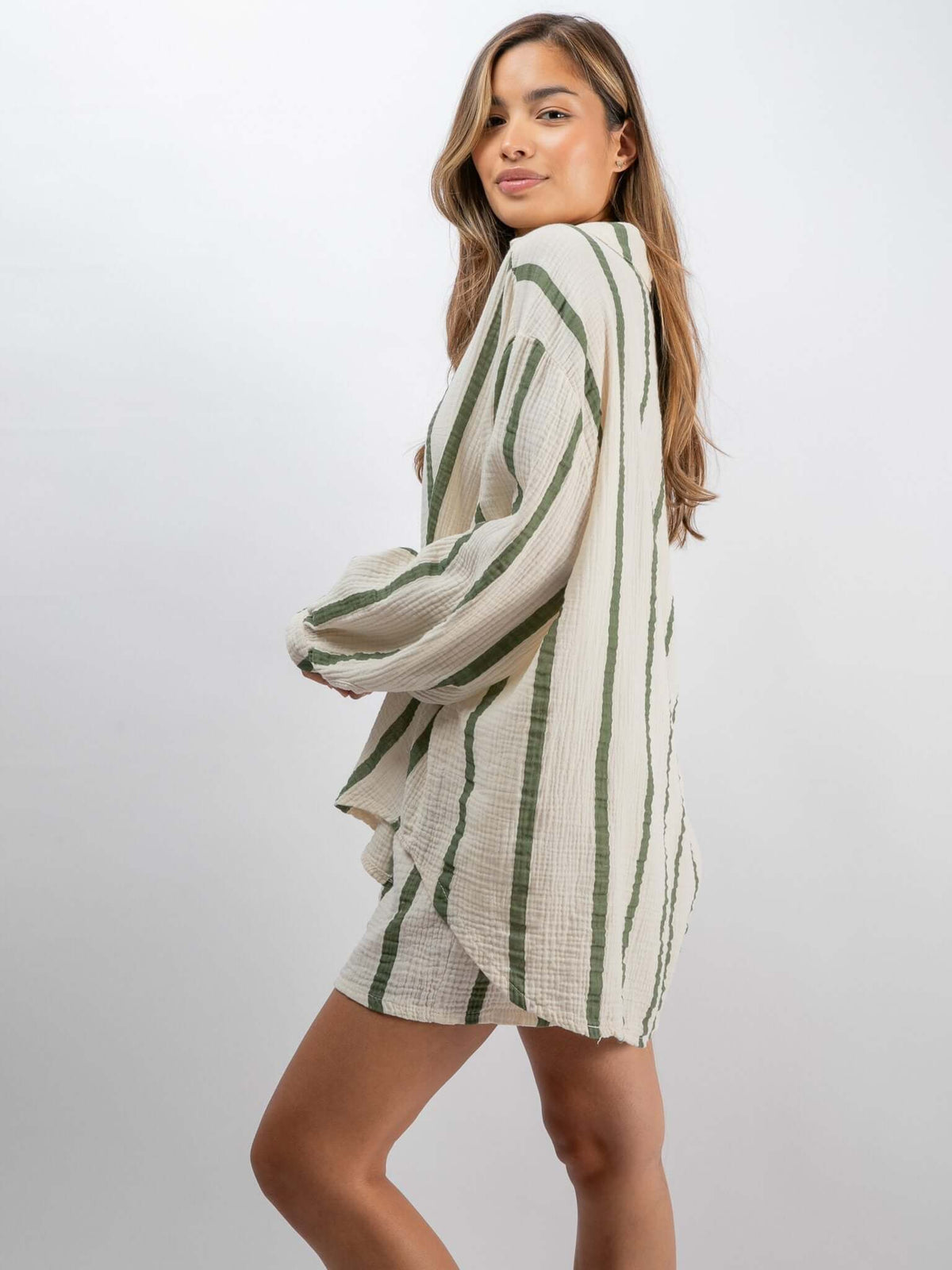 Musselin-Bluse "Capri" in Creme/Khaki