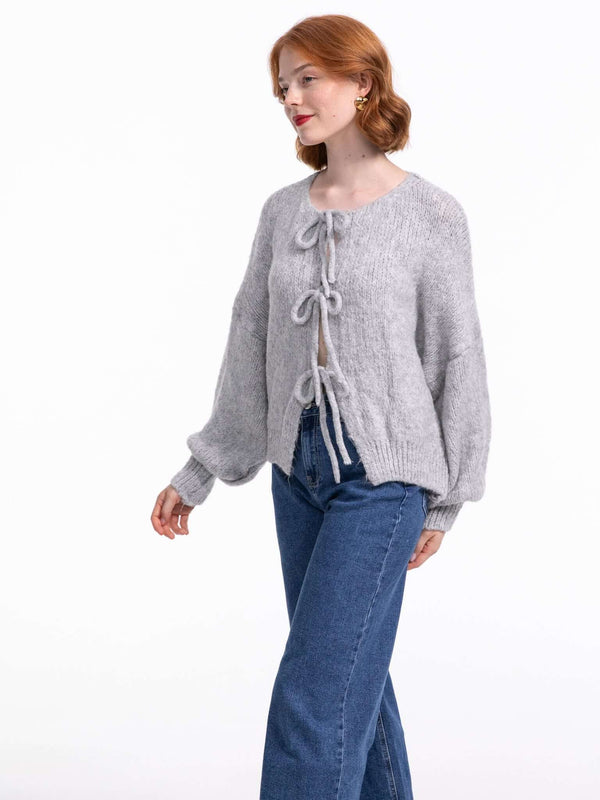 Bow-Cardigan "Iliya" in Grey