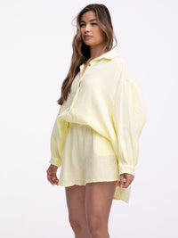 Musselin-Shorts „Tami“ in Gelb