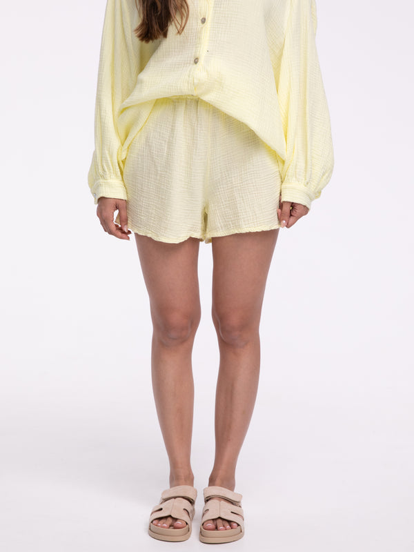 Musselin-Shorts „Tami“ in Gelb