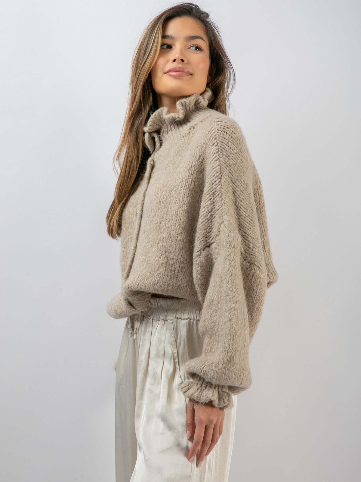 Cardigan "Medita" in Taupe