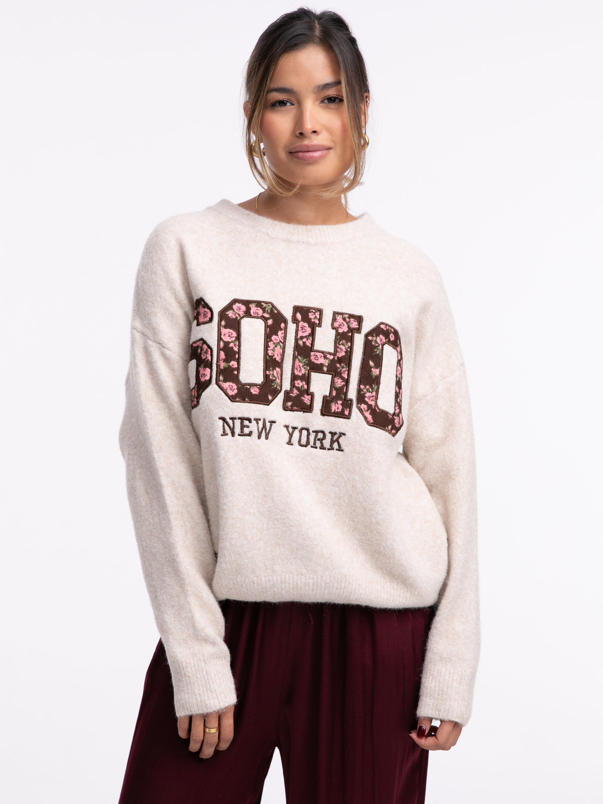 Pullover "Soho" Beige/Flower