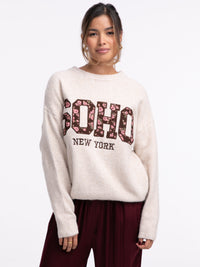 Pullover "Soho" Beige/Flower