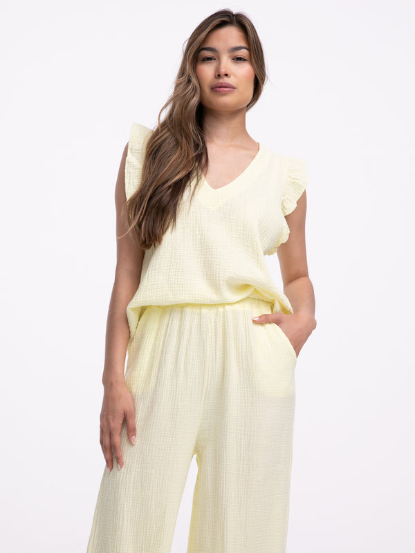 Musselin-Bluse "Lana" in Gelb