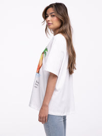 T-Shirt "Club Tropicana" in Weiß