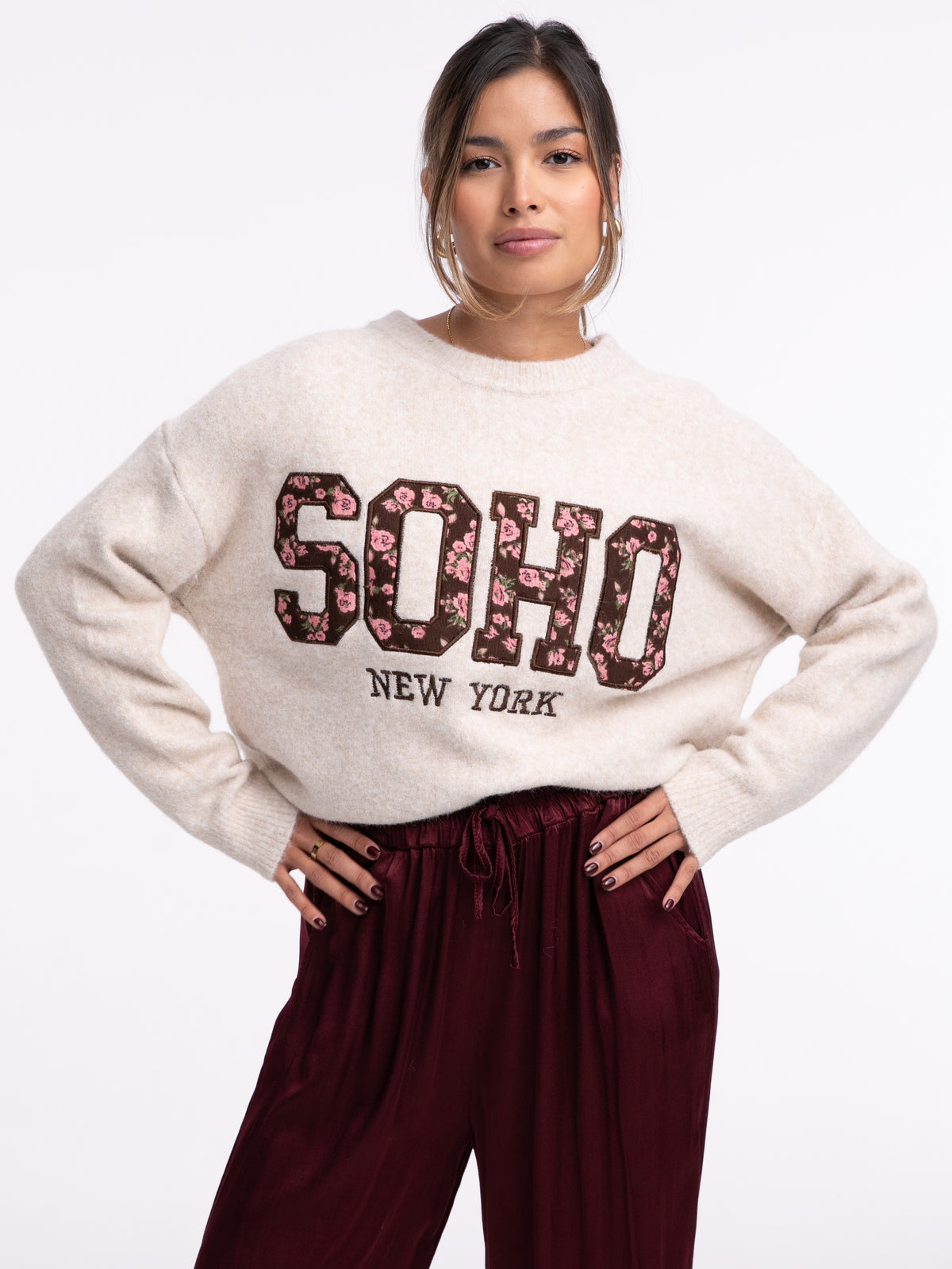 Pullover "Soho" Beige/Flower