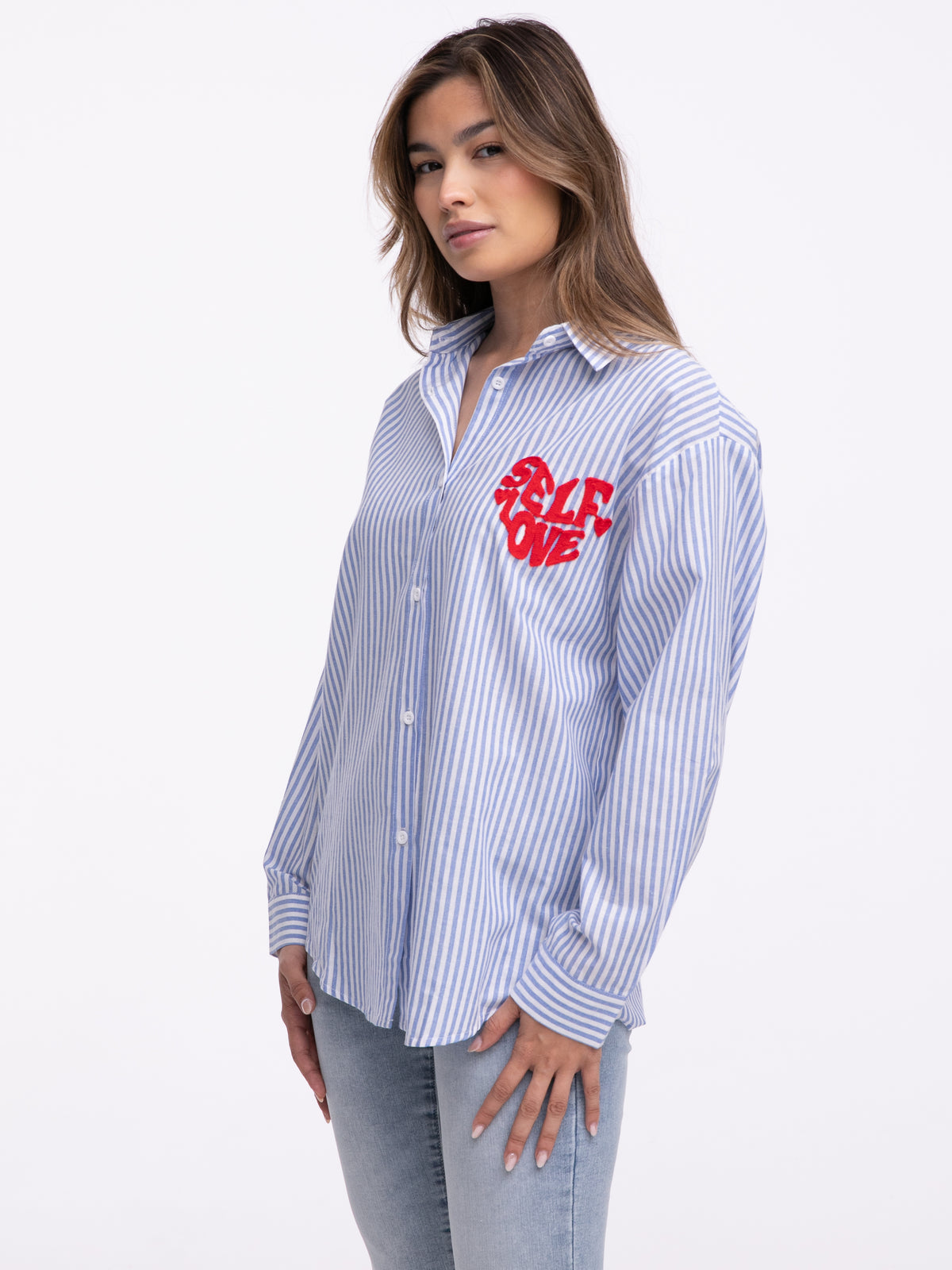 Bluse "Selflove" in Blau