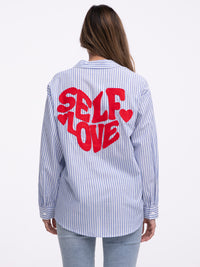 Bluse "Selflove" in Blau
