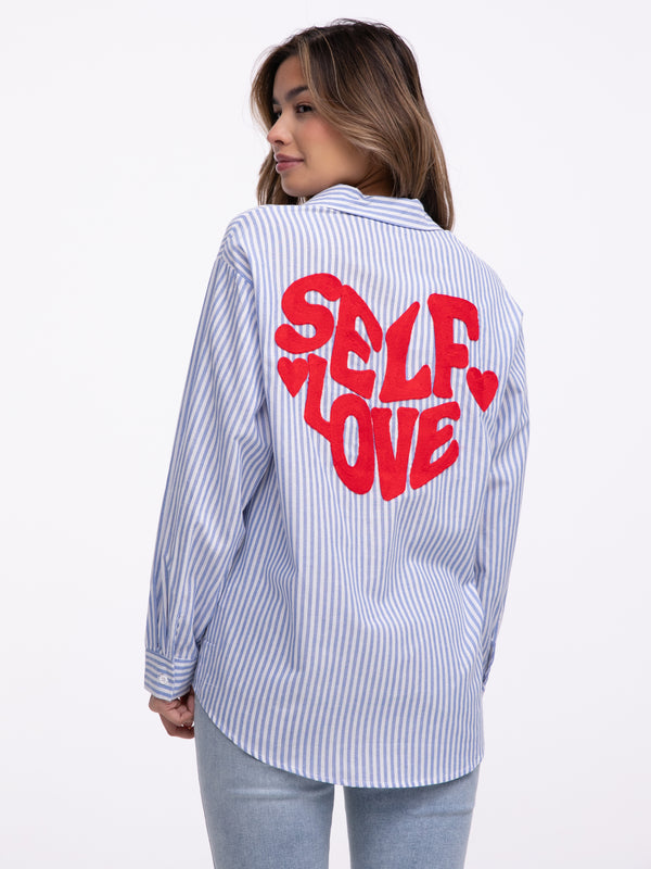 Bluse "Selflove" in Blau