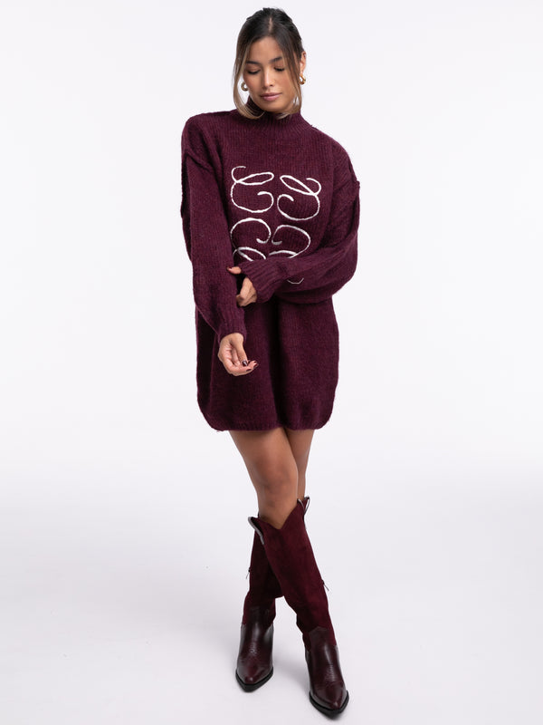 Pulloverkleid "Elina" in Plum