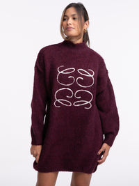 Pulloverkleid "Elina" in Plum