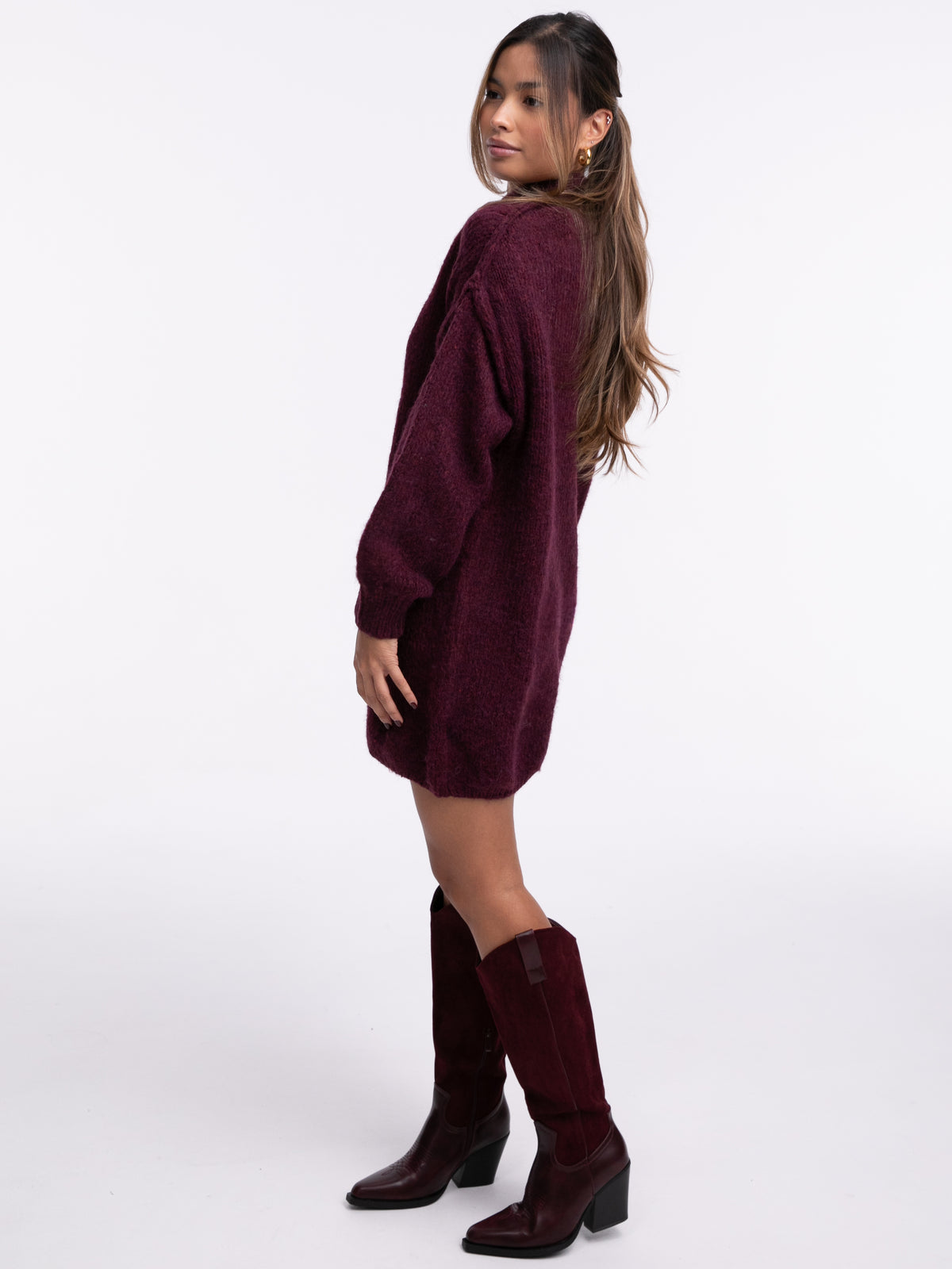 Pulloverkleid "Elina" in Plum