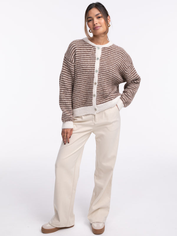 Cardigan "Antonia" in Braun/Beige