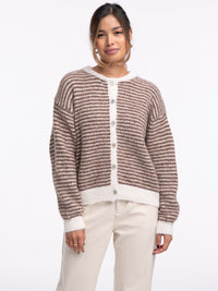 Cardigan "Antonia" in Braun/Beige