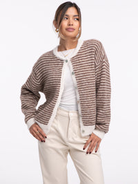 Cardigan "Antonia" in Braun/Beige
