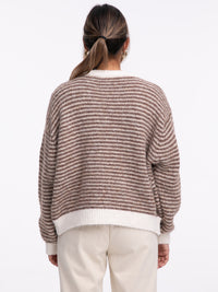 Cardigan "Antonia" in Braun/Beige