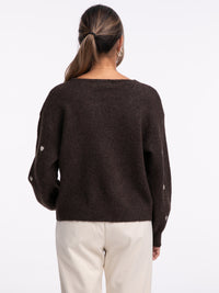 Bow-Cardigan "Hearts" in Hazelnut