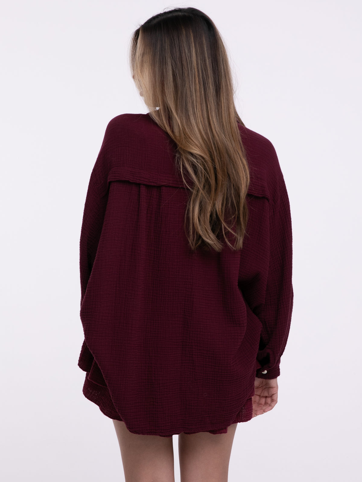 Musselin-Bluse "Wanda" in Burgundy