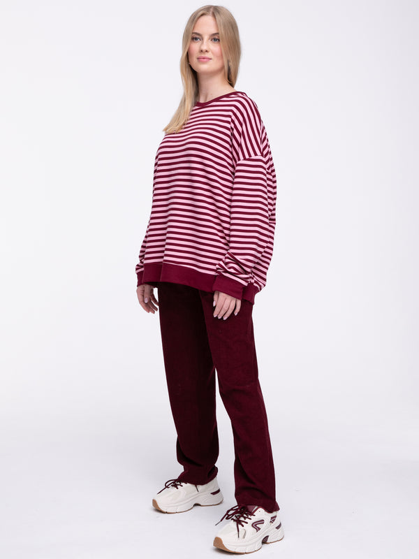 Sweater "Stripes" in Burgundy