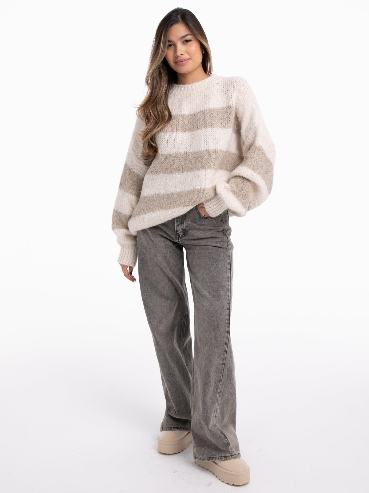 Pullover "Tara" in Taupe