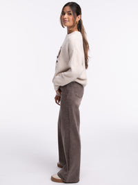 Pullover "LOVE" Beige/Braun
