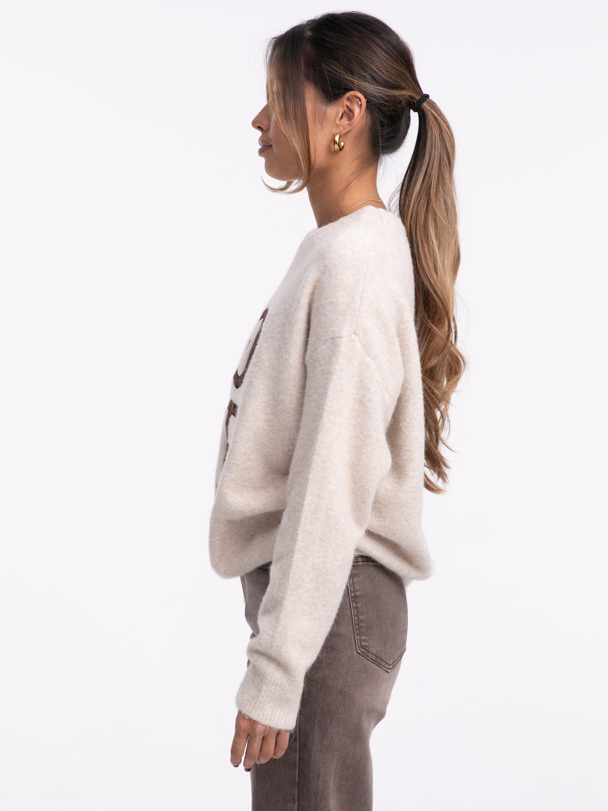 Pullover "LOVE" Beige/Braun