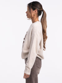 Pullover "LOVE" Beige/Braun