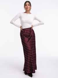 Satin-Rock „Cara“ in Burgundy